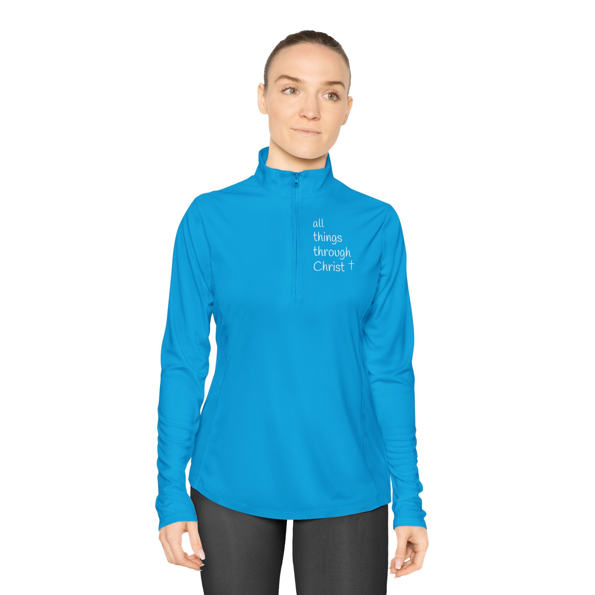Women's: All things through Christ Quarter-Zip Pullover