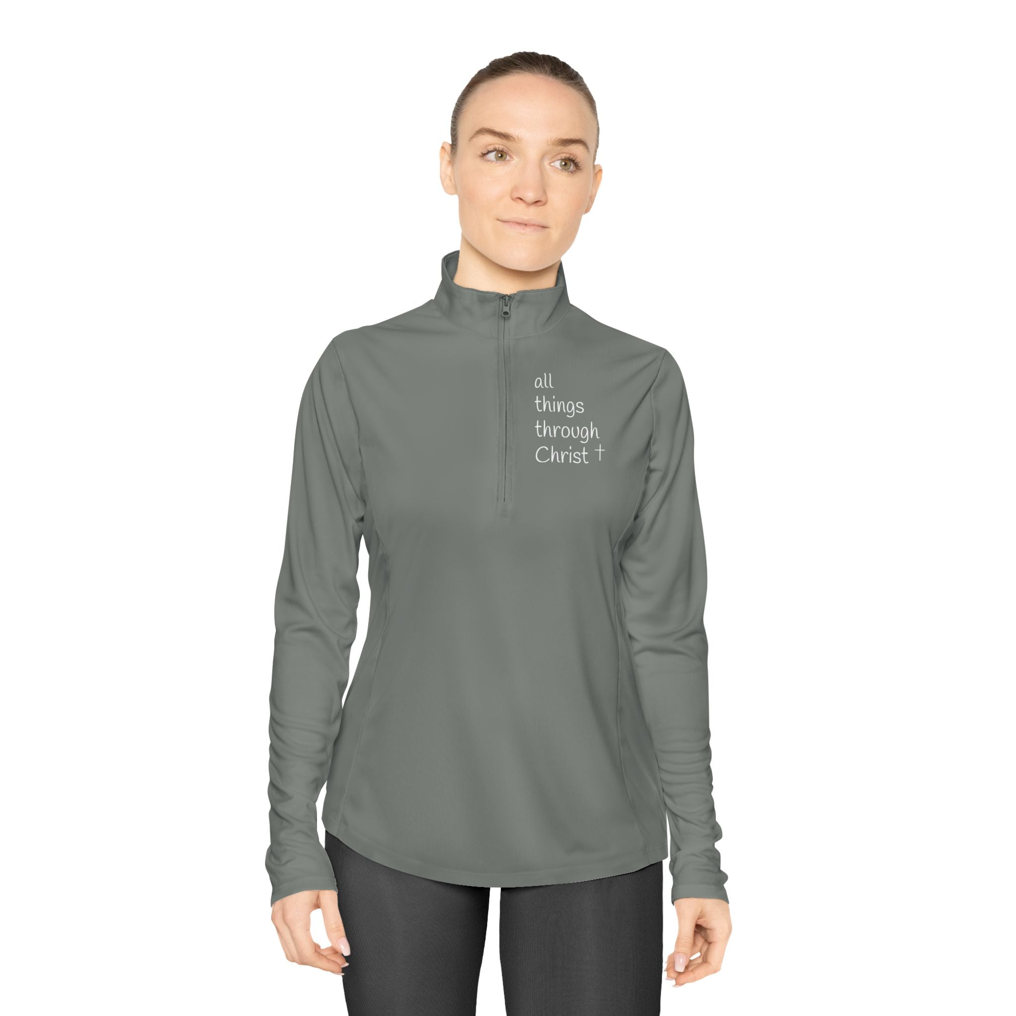 Women's: All things through Christ Quarter-Zip Pullover