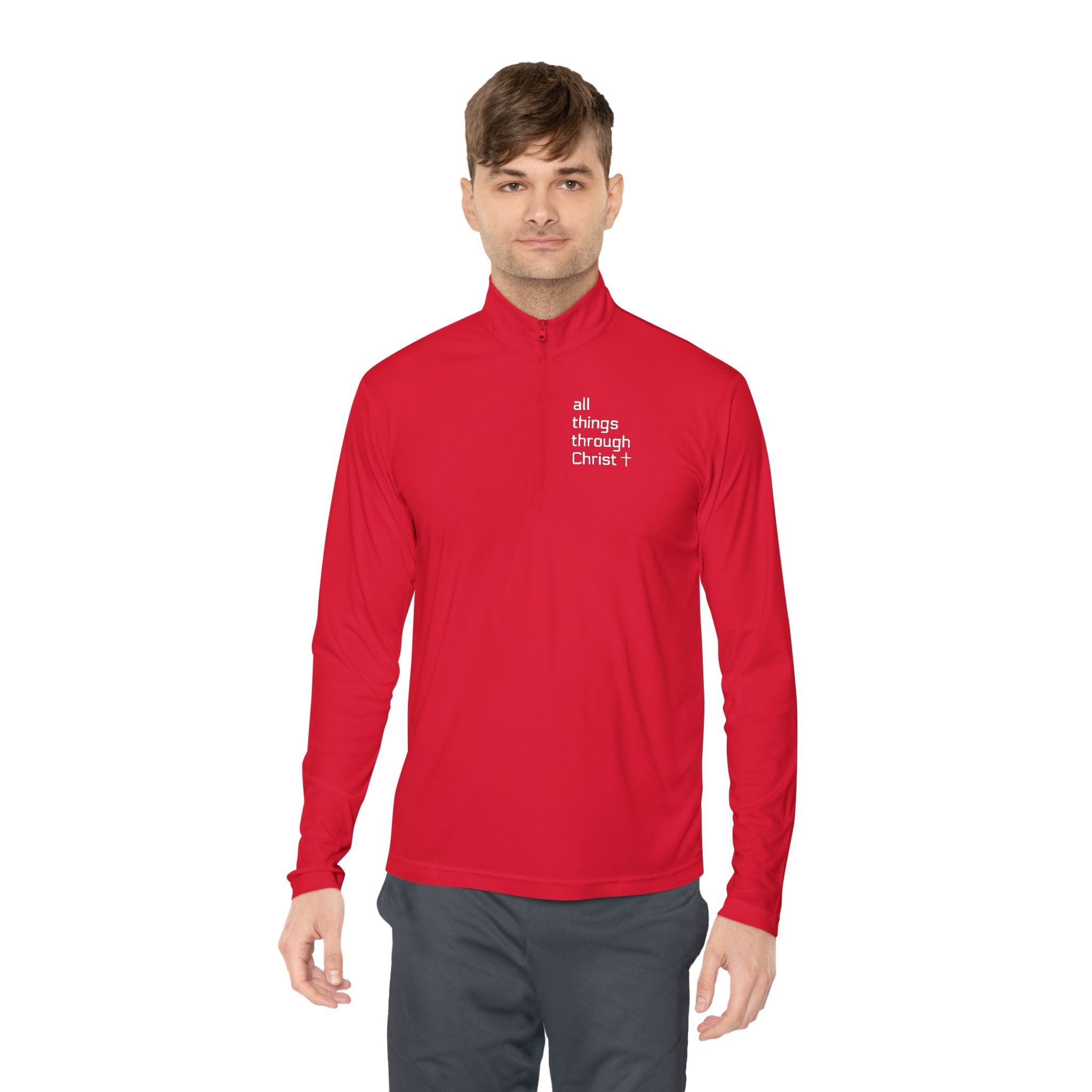 Men's: All Things Through Christ - Quarter-Zip Pullover
