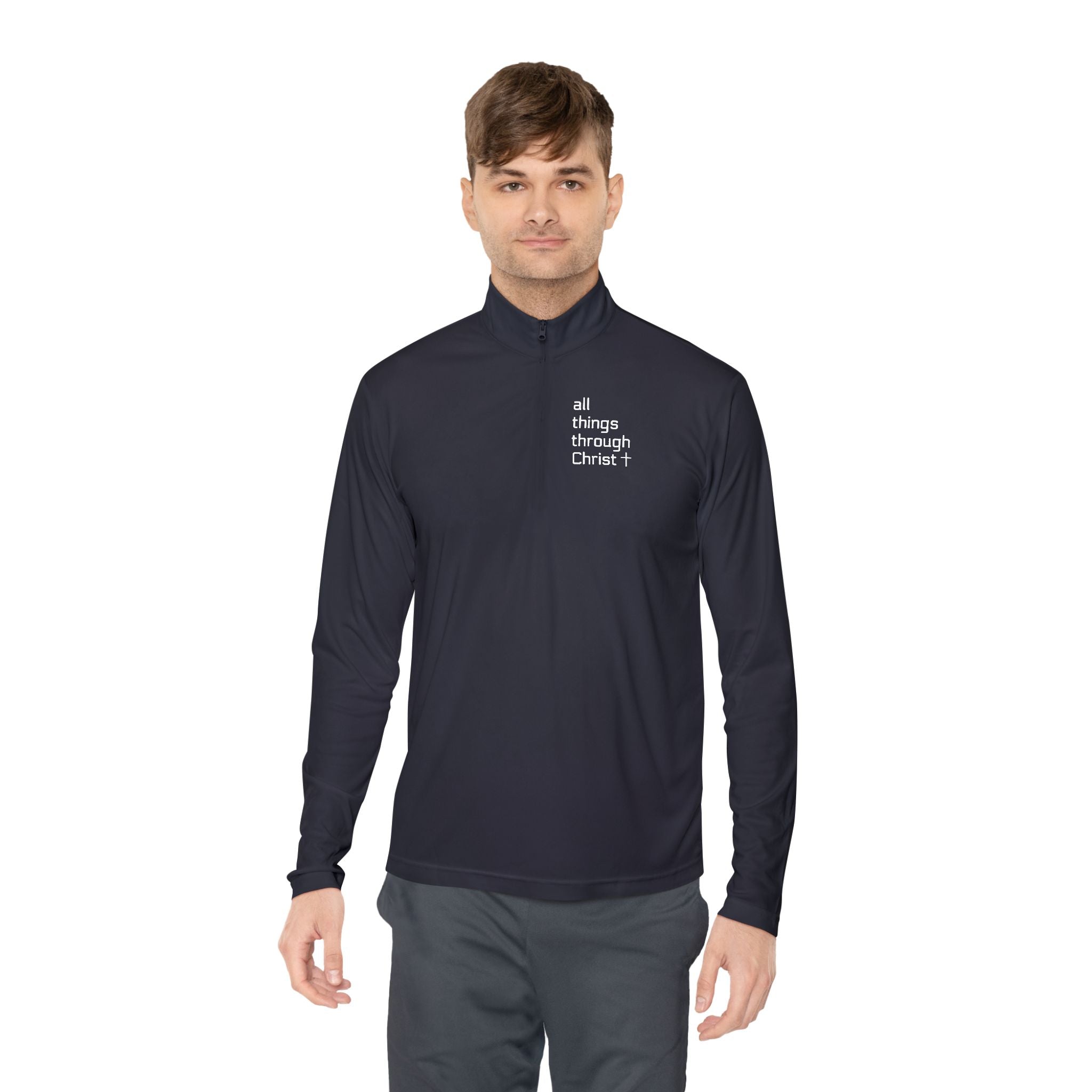 Men's: All Things Through Christ - Quarter-Zip Pullover
