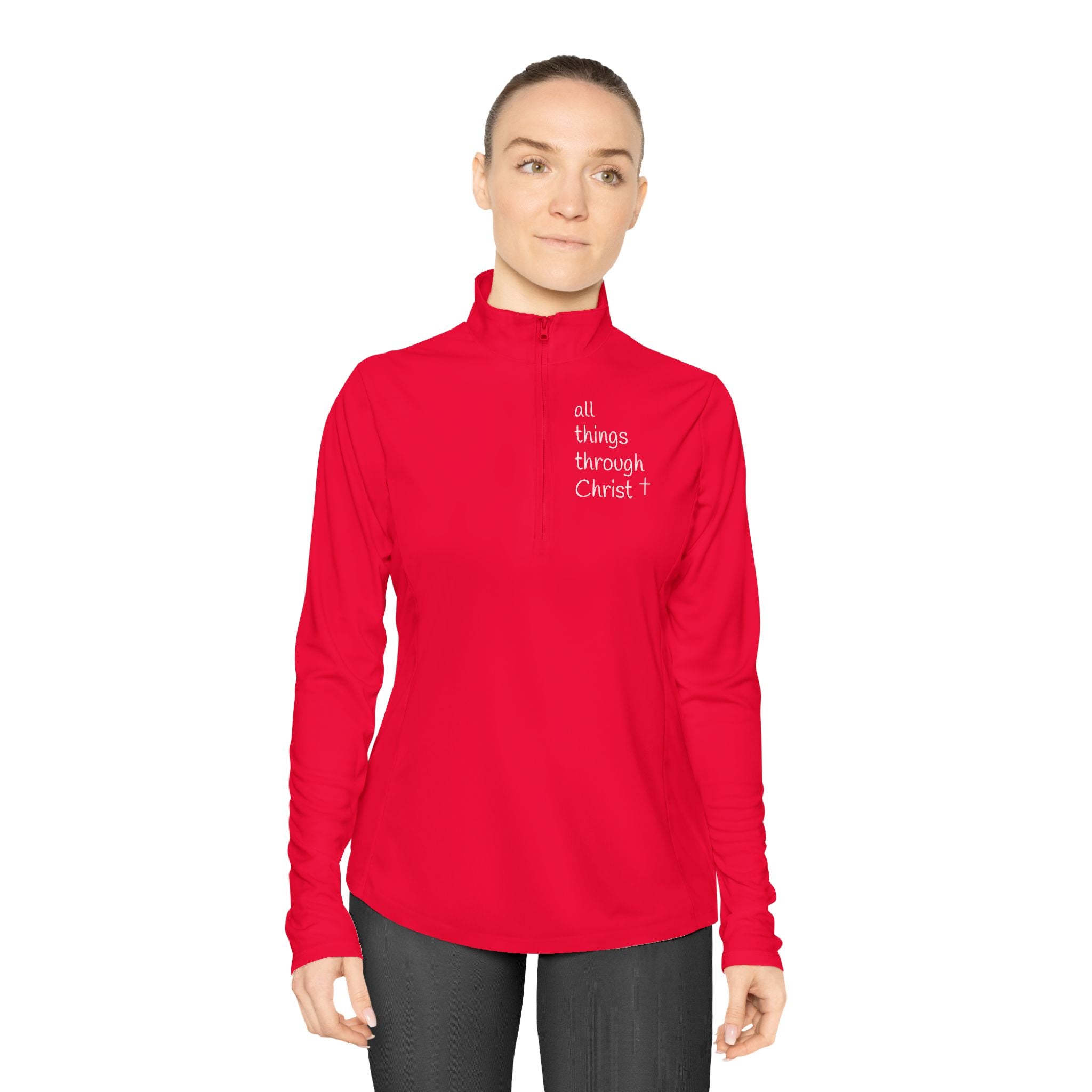 Women's: All things through Christ Quarter-Zip Pullover