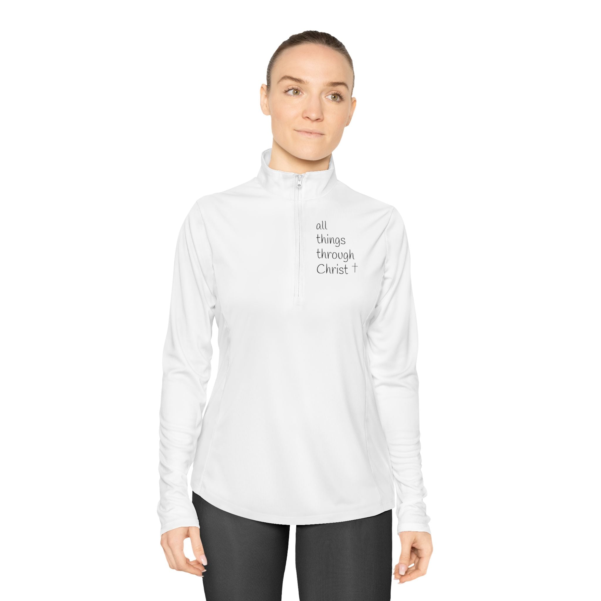 Women's: All things through Christ Quarter-Zip Pullover